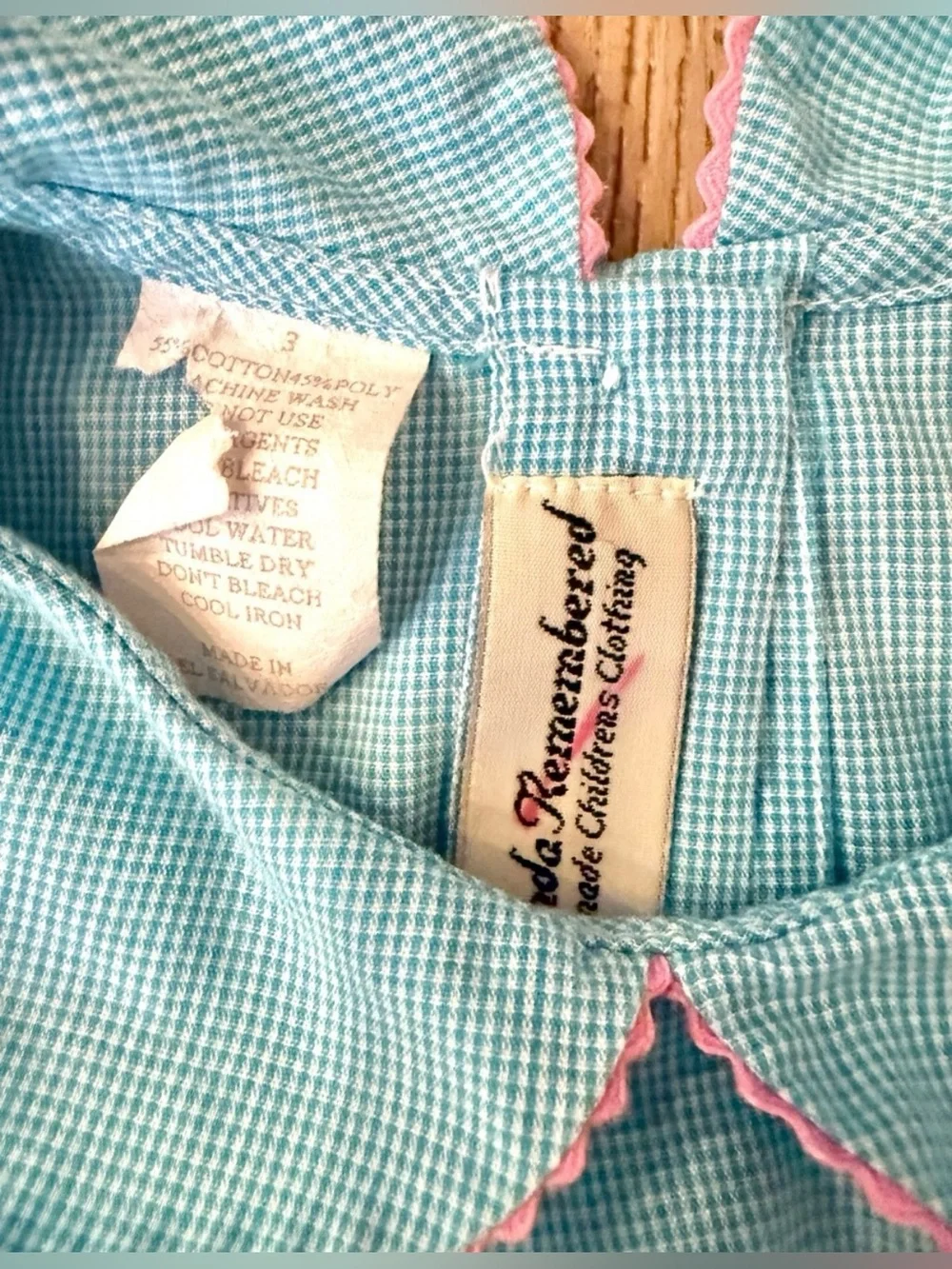 Amanda Remembered Light Blue Smocked Puff-Sleeve Kids Romper